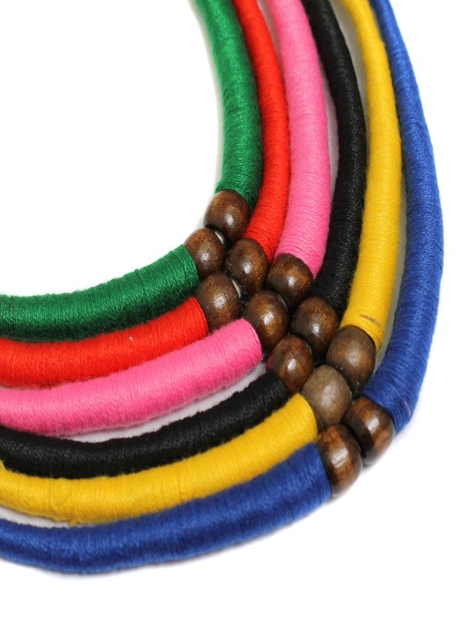 JAUNTY 6 Pcs Cotton Thread Hasli Pendant Dori Back Rope Set for Jewellery Making - Image 3